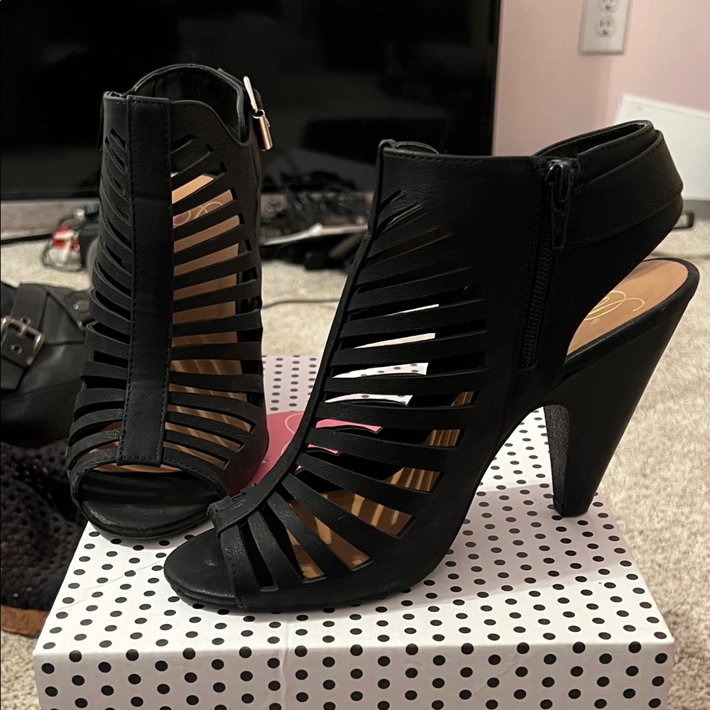 Black Strappy Heels
